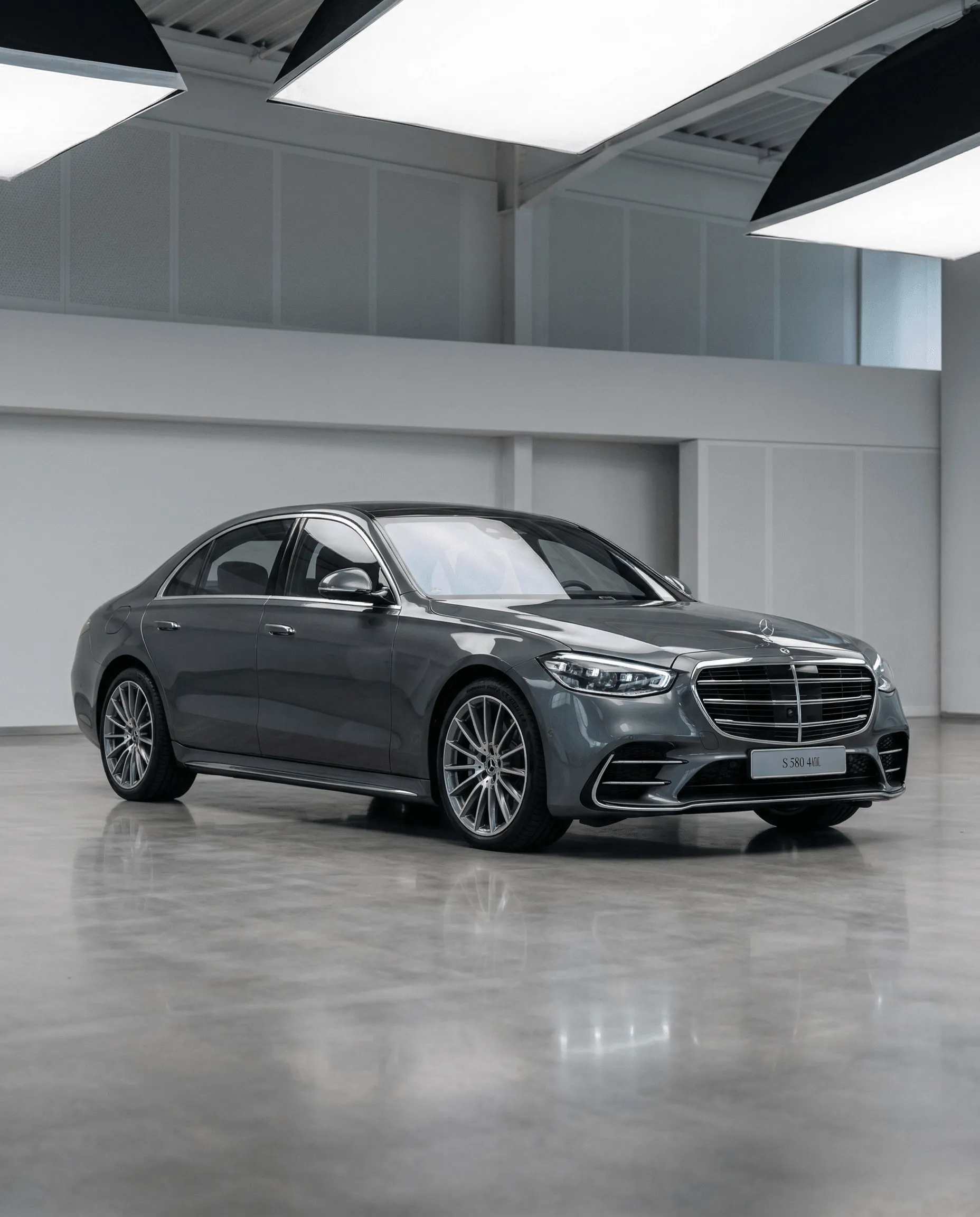 Vehicle with professional studio lighting applied by AI