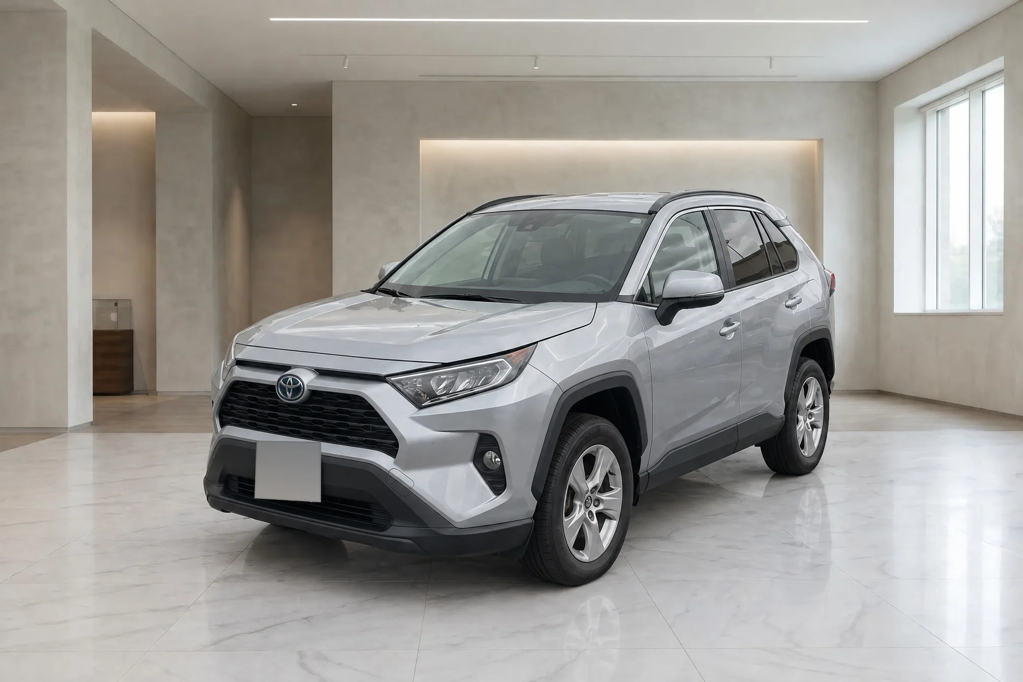 The same RAV4 from the lot photo, finished in the marble gallery